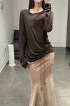 BASERANGE Classic Bamboo Fiber Bamboo Cotton Long Sleeve T-Shirt Collection Round Neck Bottoming Shirt France BAS-TOLS-BL-000-TACTILE